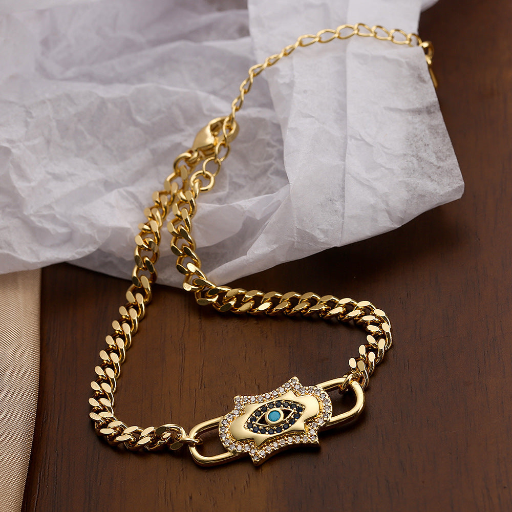 Wholesale Zircon Heart Copper Bracelet